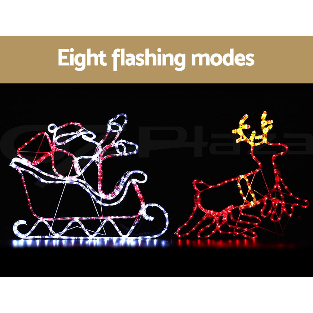 Jingle Jollys Christmas Lights Reindeer Sleigh 806 LED Decorations