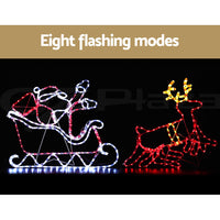 Thumbnail for Jingle Jollys Christmas Lights Reindeer Sleigh 806 LED Decorations