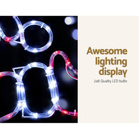 Thumbnail for Jingle Jollys Christmas Lights 101cm Santa 248 LED Decorations