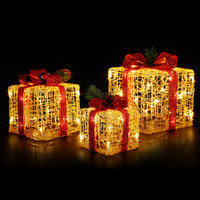 Thumbnail for Jingle Jollys Christmas Lights Gift Box Set 3 PCS Set 48 LED Decorations