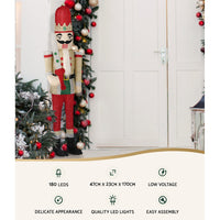 Thumbnail for Jingle Jollys Christmas Lights 170cm Nutcracker 180 LED Fairy Light Decorations