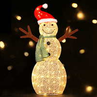 Thumbnail for Jingle Jollys Christmas Lights 97cm Snowman 80 LED Decorations