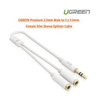 Thumbnail for UGREEN Premium 3.5mm Male to 2 x 3.5mm Female Slim Stereo Splitter Cable (10739)