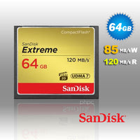 Thumbnail for SanDisk 64GB Extreme CompactFlash Card with (write) 85MB/s and (Read)120MB/s - SDCFXSB-64G