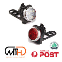 Thumbnail for Waterproof Bicycle Bike Lights Front Rear Tail Light Lamp USB Rechargeable IPX4