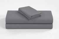 Thumbnail for Elan Linen 1200TC Organic Cotton Single Grey Bed Sheet Set